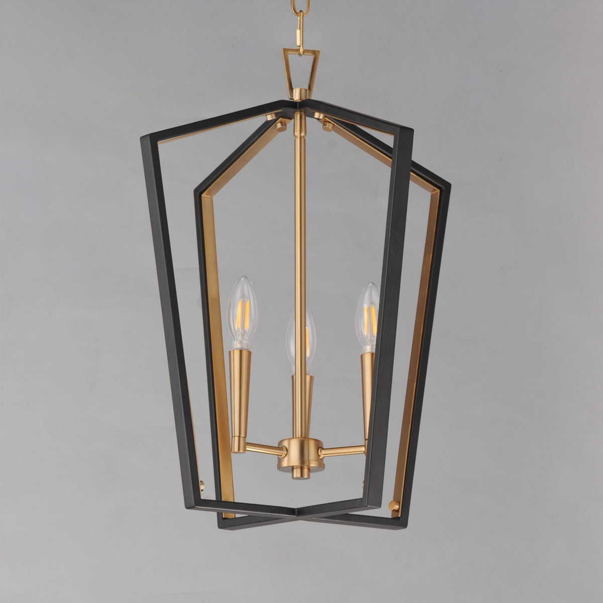 Maxim Lighting Melrose 3Lt 20.5" Entry Foyer Pendant, Black/Brass