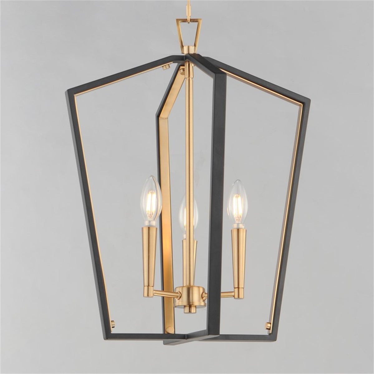 Maxim Lighting Melrose 3Lt 20.5" Entry Foyer Pendant, Black/Brass