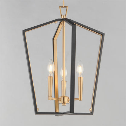 Maxim Lighting Melrose 3Lt 20.5" Entry Foyer Pendant, Black/Brass