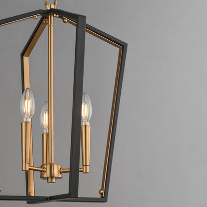 Maxim Lighting Melrose 3Lt 20.5" Entry Foyer Pendant, Black/Brass