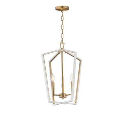 Maxim Lighting Melrose 3Lt 20.5" Entry Foyer Pendant, White/Brass