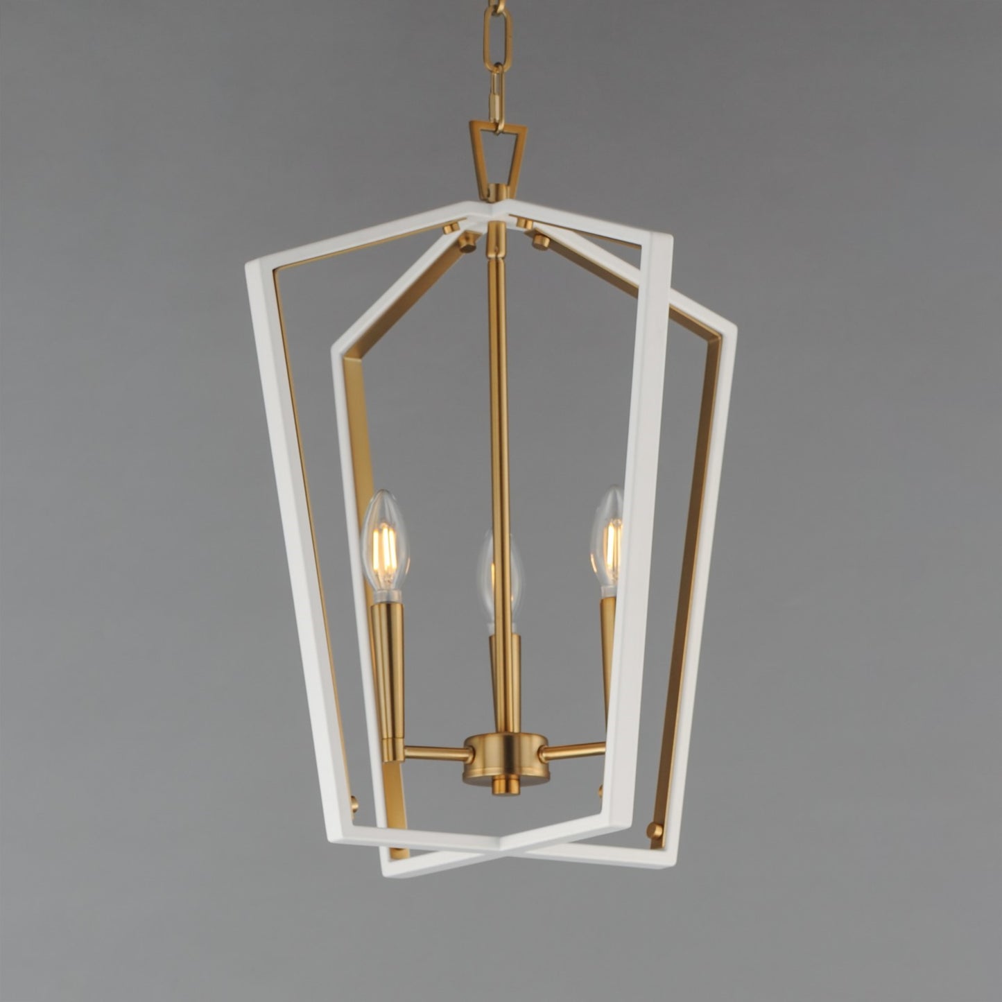 Maxim Lighting Melrose 3Lt 20.5" Entry Foyer Pendant, White/Brass