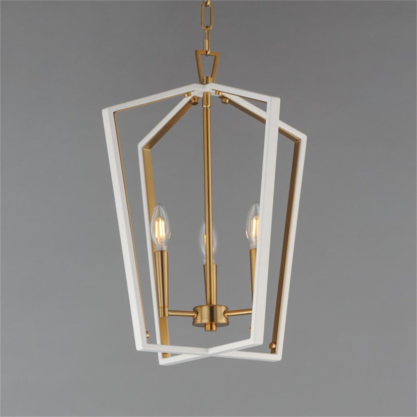 Maxim Lighting Melrose 3Lt 20.5" Entry Foyer Pendant, White/Brass
