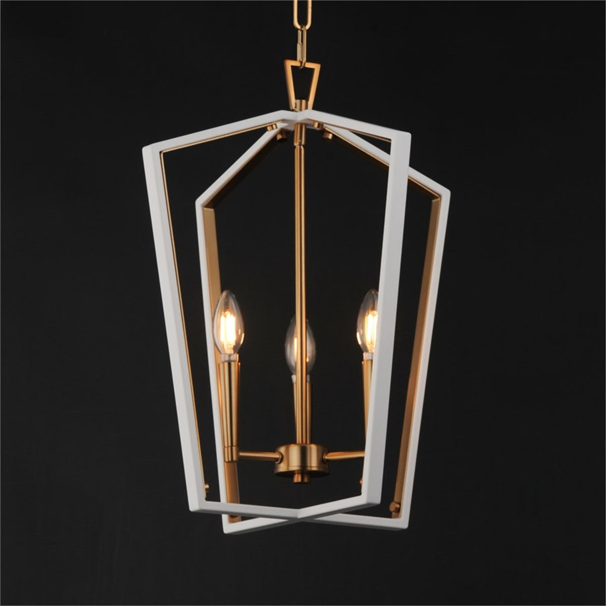 Maxim Lighting Melrose 3Lt 20.5" Entry Foyer Pendant, White/Brass