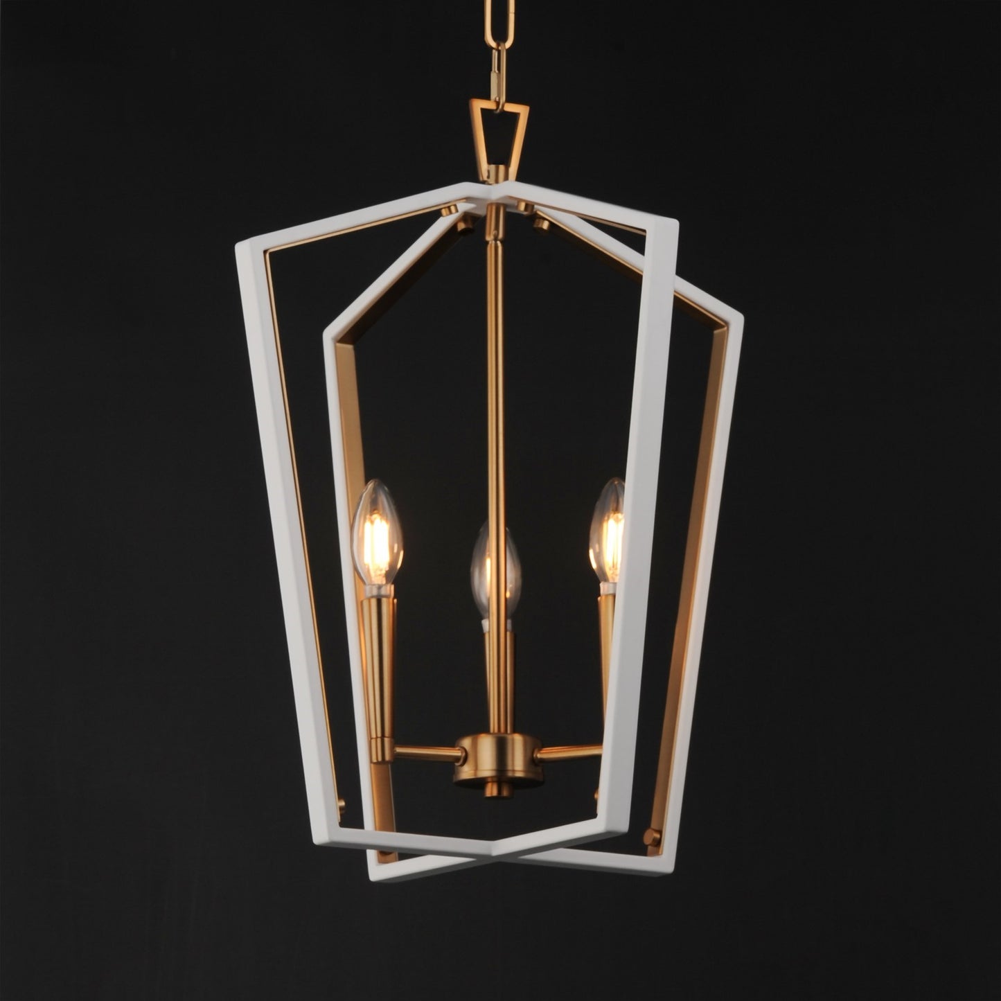 Maxim Lighting Melrose 3Lt 20.5" Entry Foyer Pendant, White/Brass