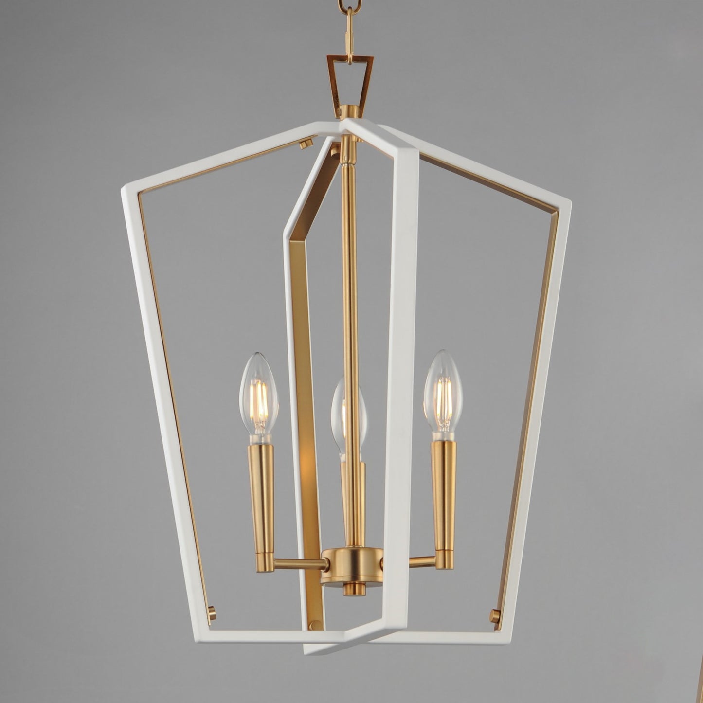 Maxim Lighting Melrose 3Lt 20.5" Entry Foyer Pendant, White/Brass