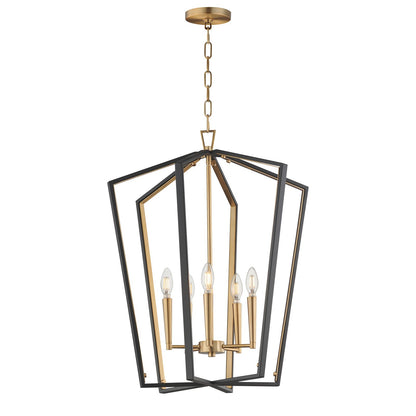 Maxim Lighting Melrose 5Lt 27.5" Entry Foyer Pendant, Black/Brass