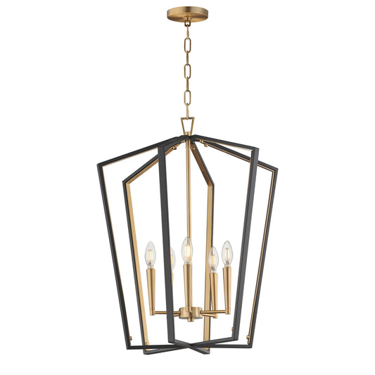 Maxim Lighting Melrose 5Lt 27.5" Entry Foyer Pendant, Black/Brass