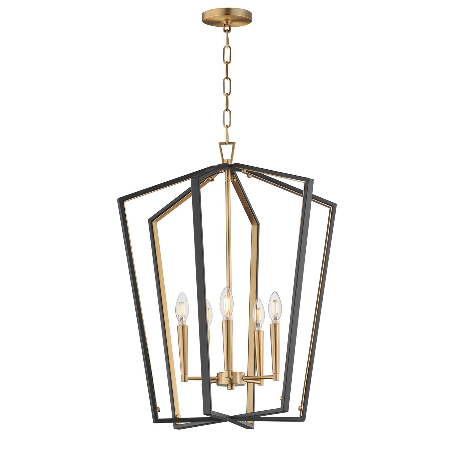 Maxim Lighting Melrose 5Lt 27.5" Entry Foyer Pendant, Black/Brass