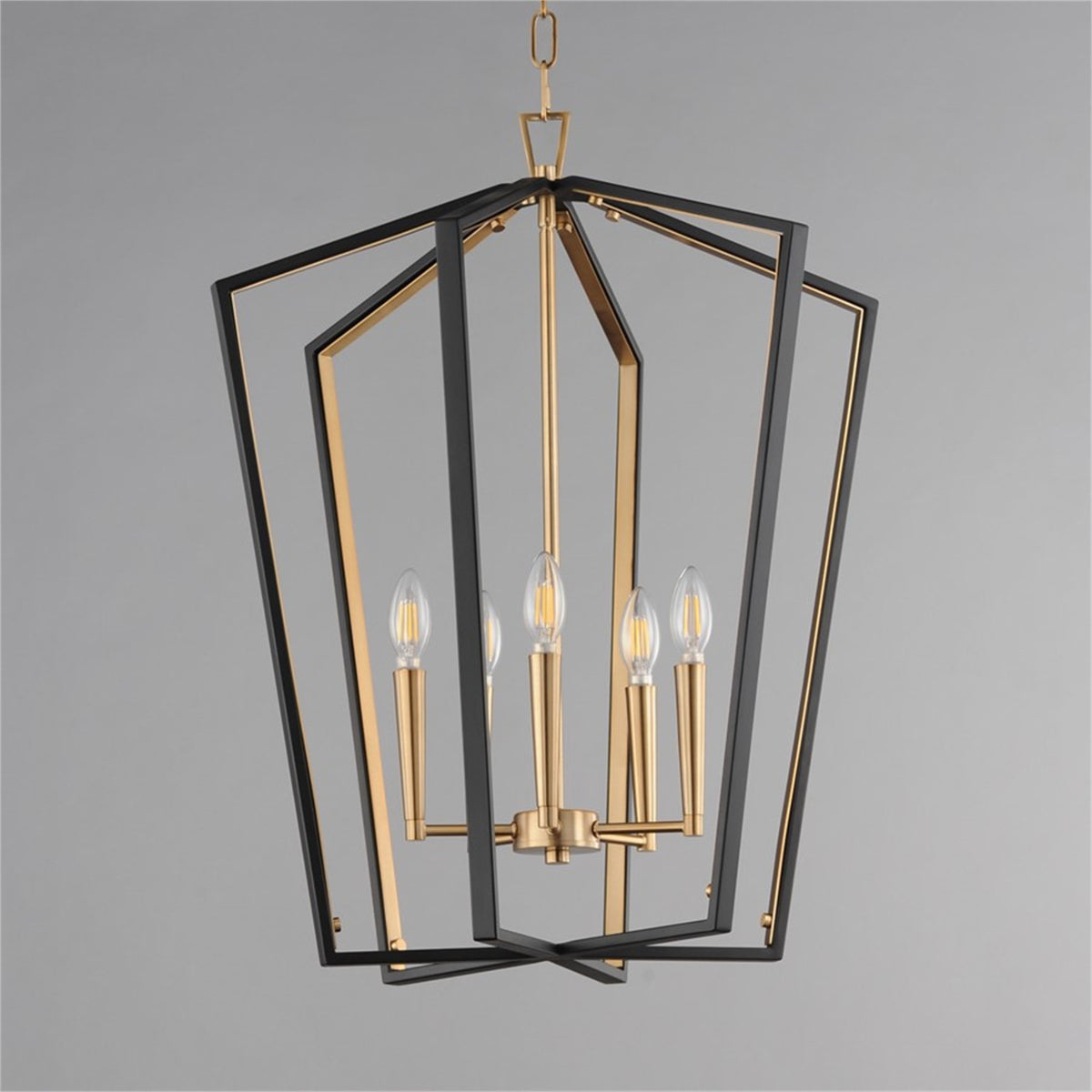 Maxim Lighting Melrose 5Lt 27.5" Entry Foyer Pendant, Black/Brass