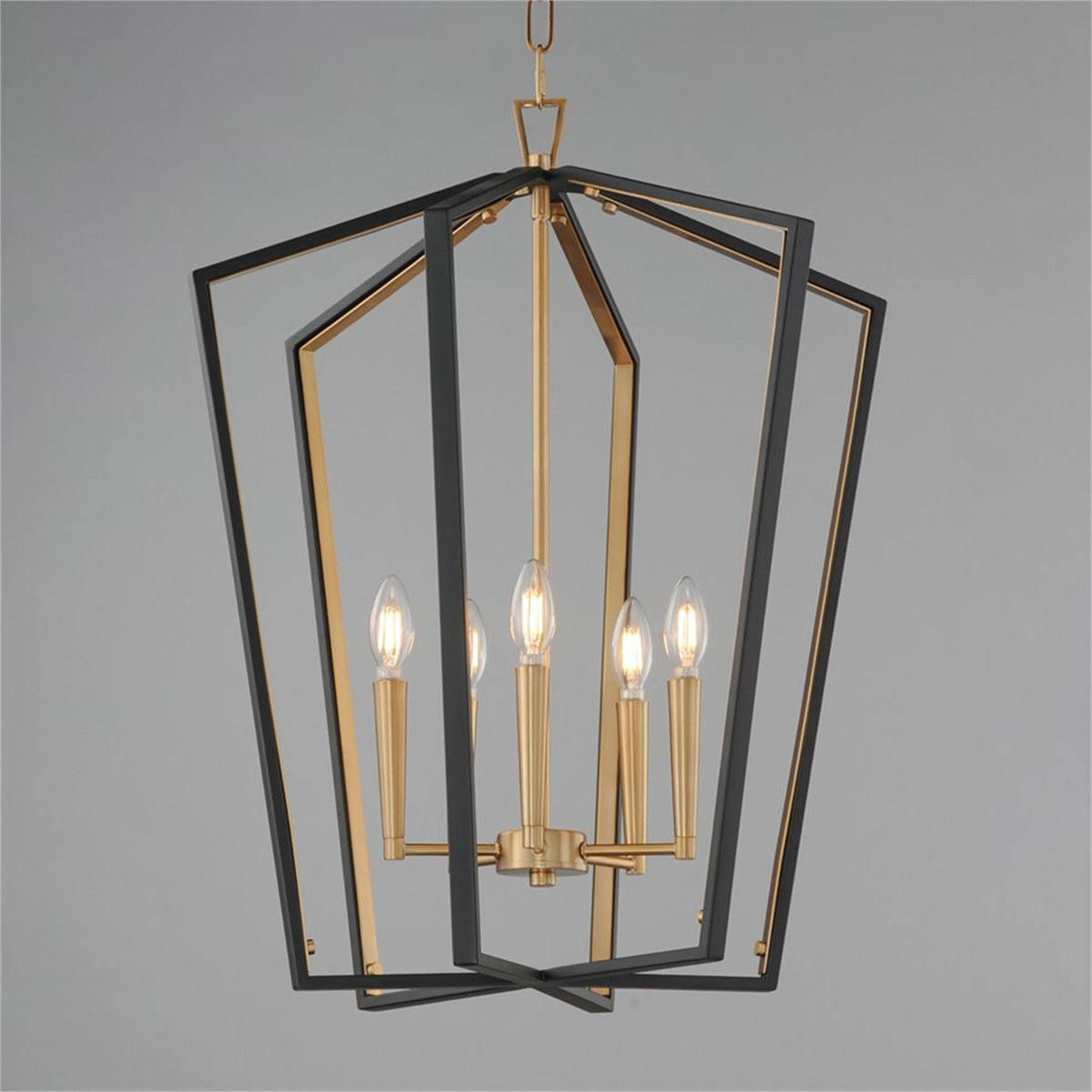 Maxim Lighting Melrose 5Lt 27.5" Entry Foyer Pendant, Black/Brass