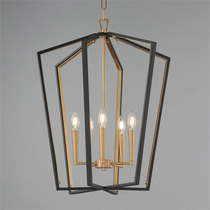 Maxim Lighting Melrose 5Lt 27.5" Entry Foyer Pendant, Black/Brass