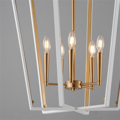 Maxim Lighting Melrose 5Lt 27.5" Entry Foyer Pendant, White/Brass
