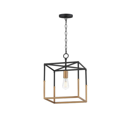 Maxim Lighting SoHo 1Lt 16.75" Entry Foyer Pendant, Black/Brs - 28621BKWBR