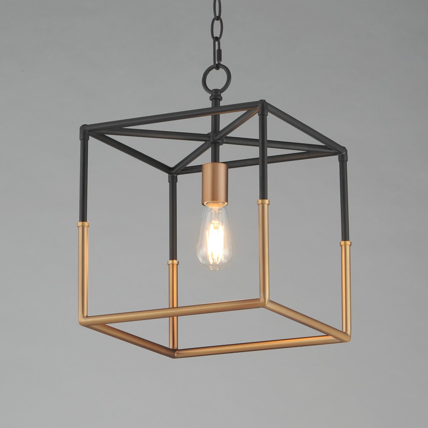 Maxim Lighting SoHo 1Lt 16.75" Entry Foyer Pendant, Black/Brs