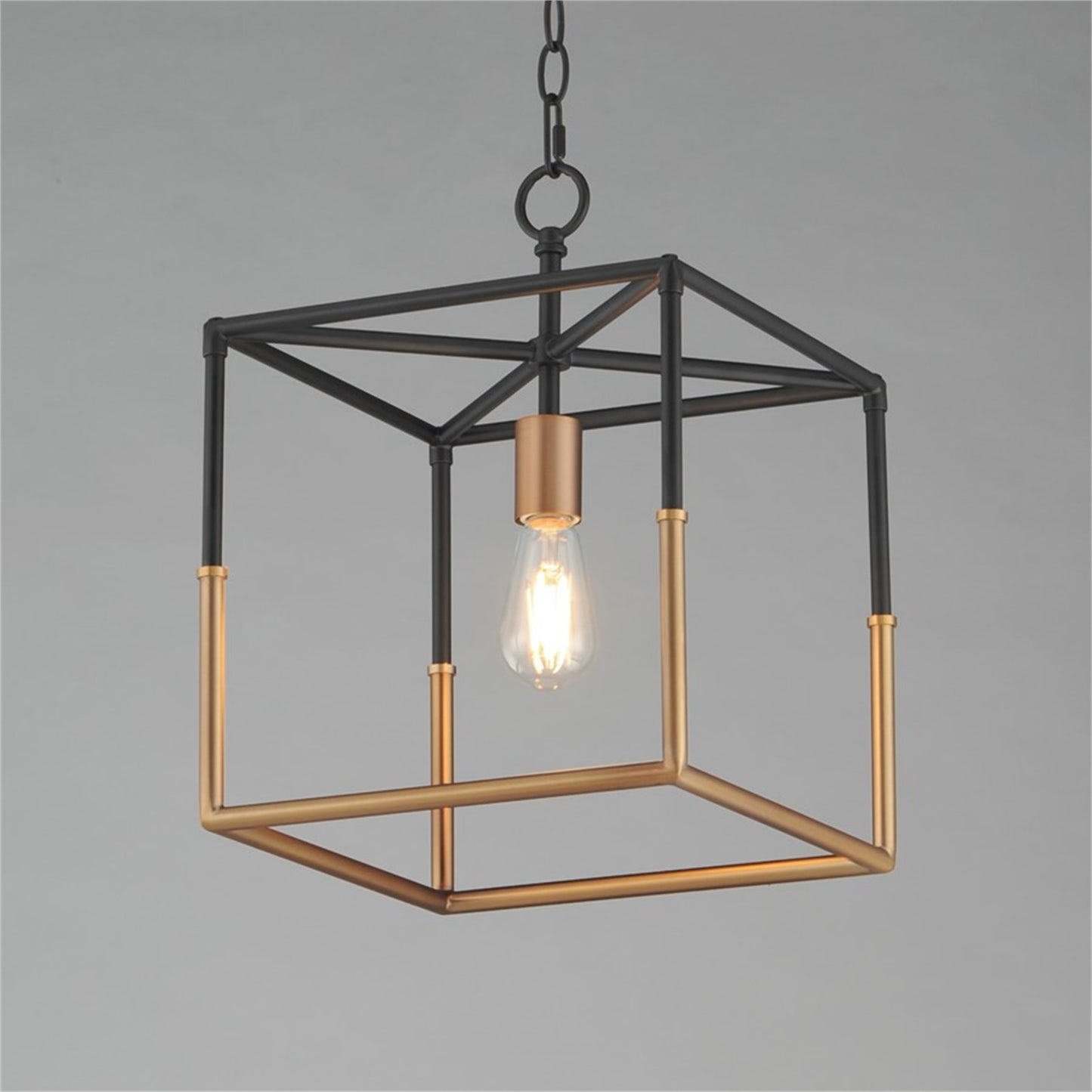 Maxim Lighting SoHo 1Lt 16.75" Entry Foyer Pendant, Black/Brs