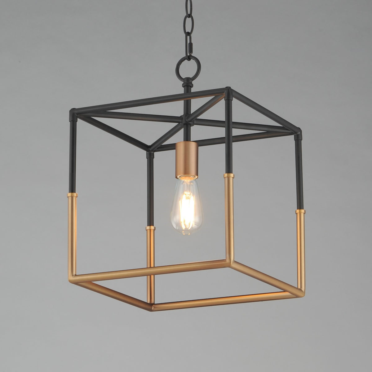 Maxim Lighting SoHo 1Lt 16.75" Entry Foyer Pendant, Black/Brs