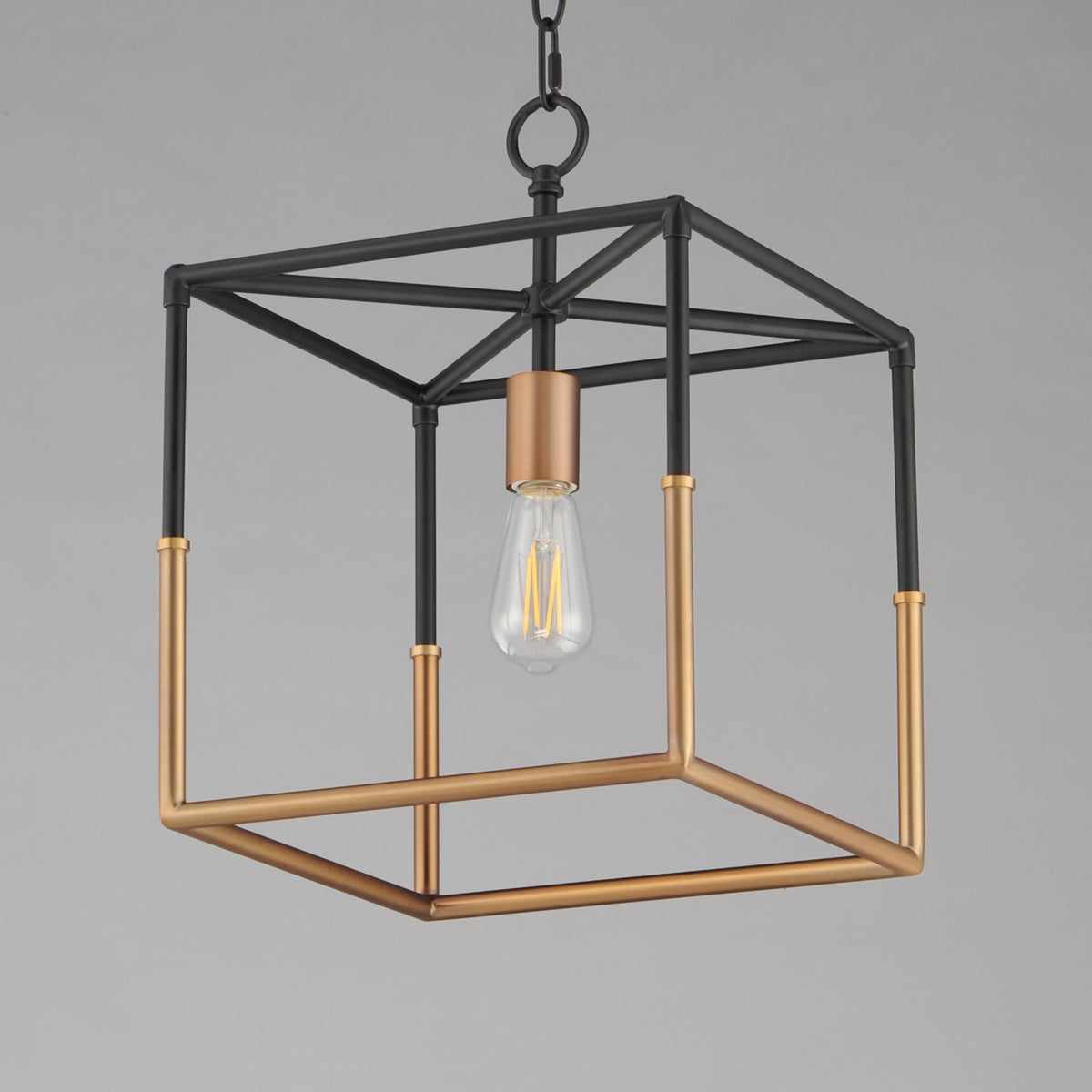 Maxim Lighting SoHo 1Lt 16.75" Entry Foyer Pendant, Black/Brs