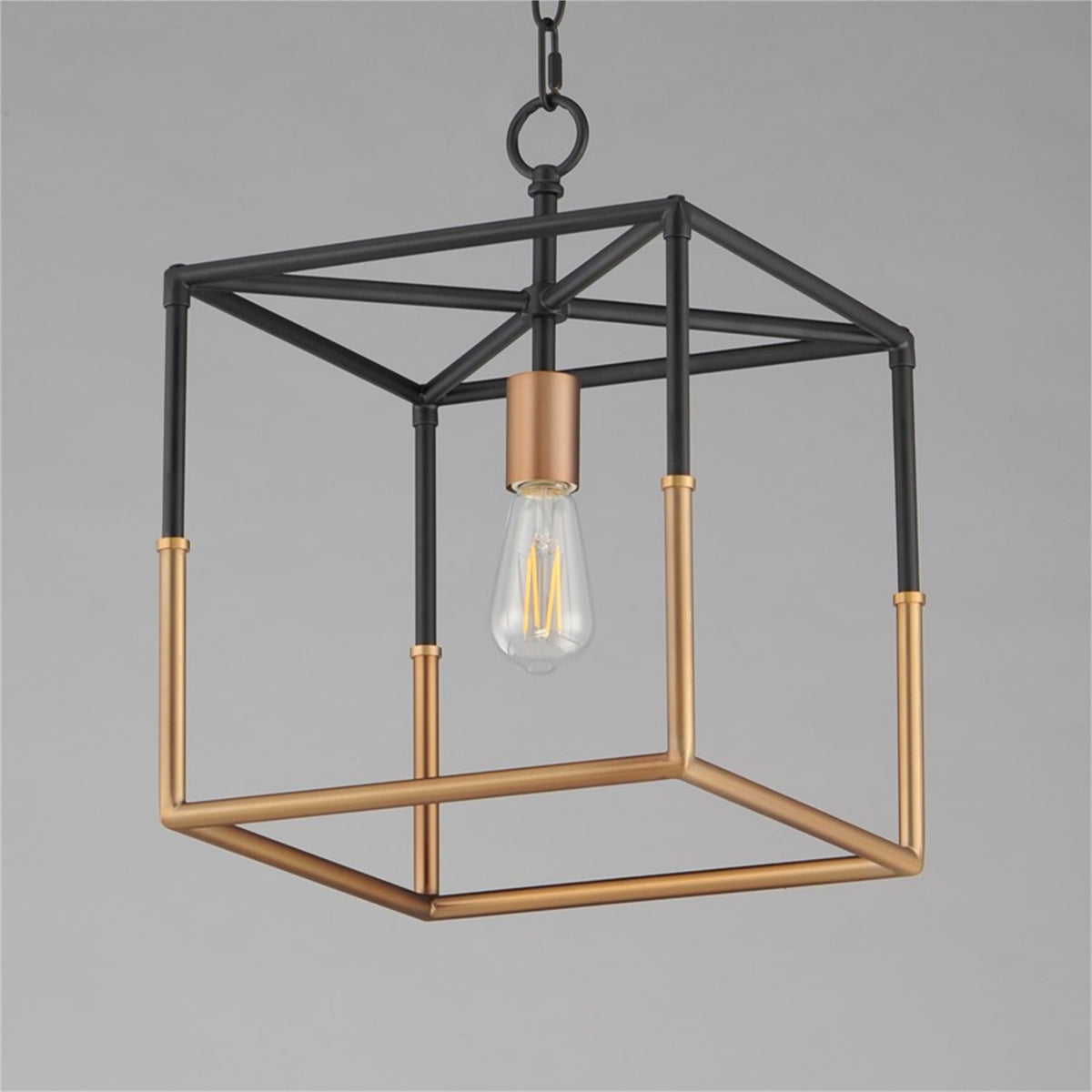 Maxim Lighting SoHo 1Lt 16.75" Entry Foyer Pendant, Black/Brs