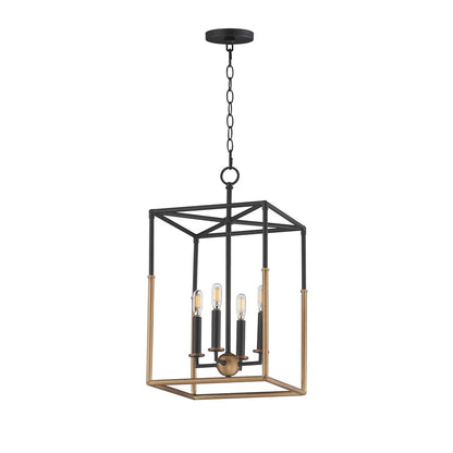 Maxim Lighting SoHo 4Lt 22.5" Entry Foyer Pendant, Black/Brs - 28624BKWBR