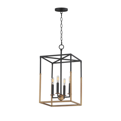 Maxim Lighting SoHo 4Lt 22.5" Entry Foyer Pendant, Black/Brs
