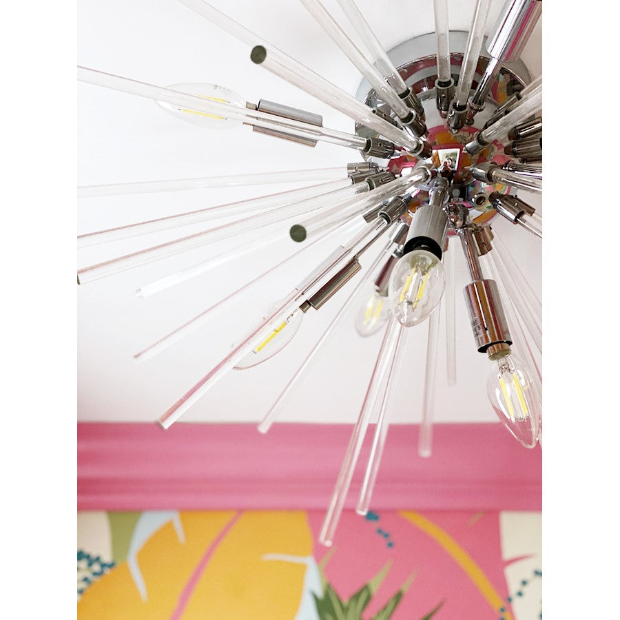 Maxim Lighting Polaris 8-Light Flush Mount, Polished Chrome