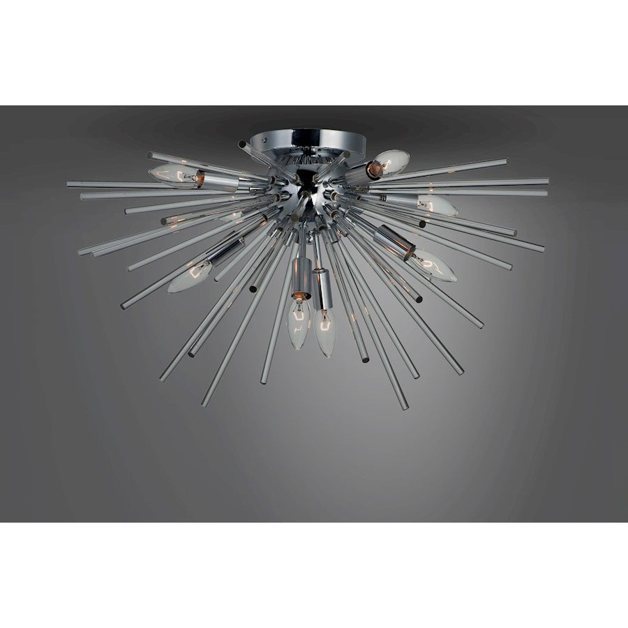 Maxim Lighting Polaris 8-Light Flush Mount, Polished Chrome
