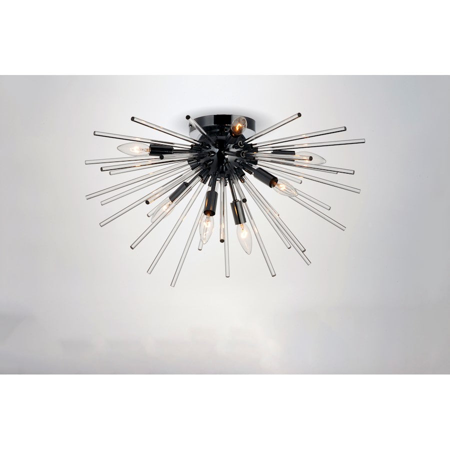 Maxim Lighting Polaris 8-Light Flush Mount, Polished Chrome