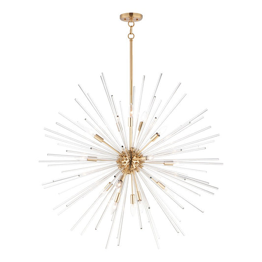 Pendant, Satin Brass/Clear