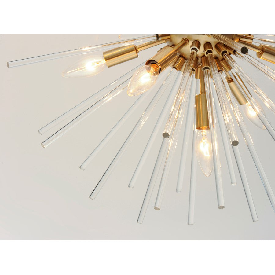 Pendant, Satin Brass/Clear