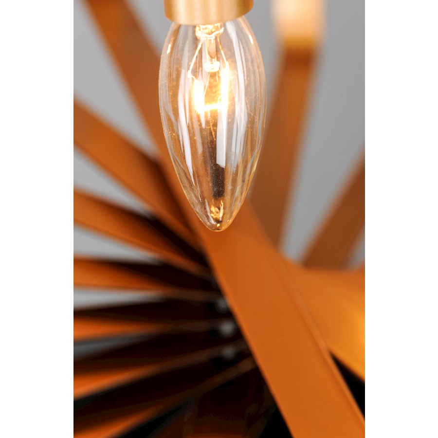 5 Light 30" Pendant, Black/Gold