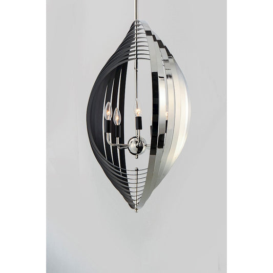 5-Light Chandelier, Polished Nickel