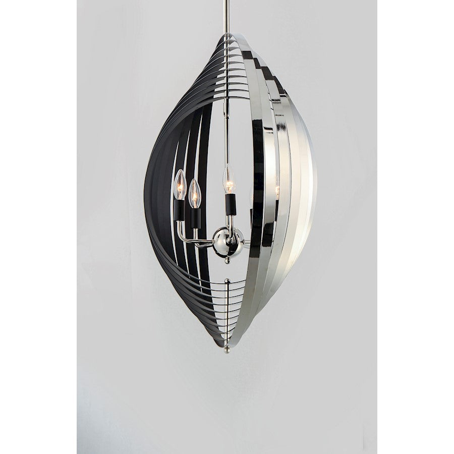 5-Light Chandelier, Polished Nickel