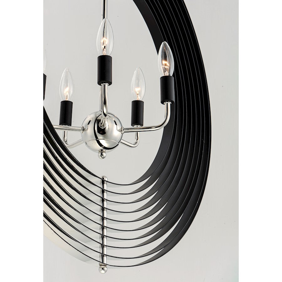 5-Light Chandelier, Polished Nickel
