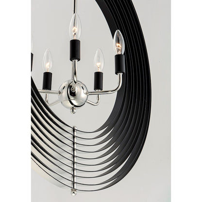 5-Light Chandelier, Polished Nickel