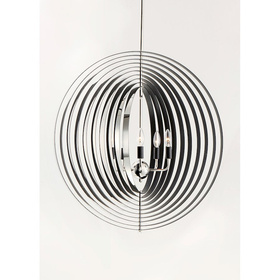 5-Light Chandelier, Polished Nickel