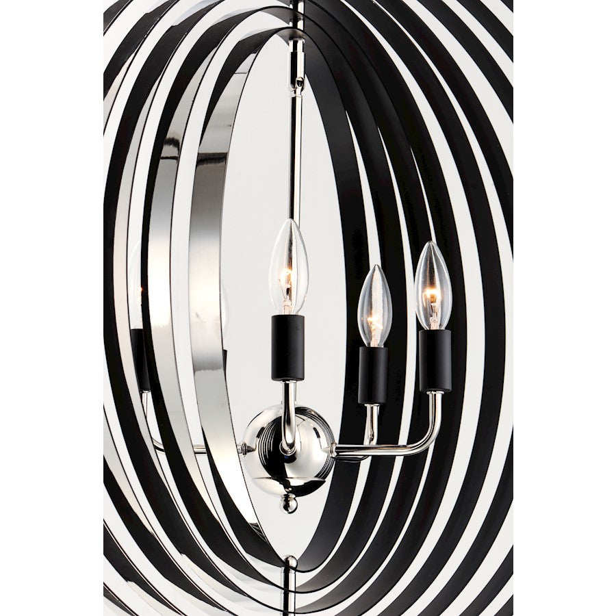 5-Light Chandelier, Polished Nickel