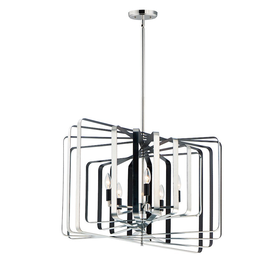 5-Light Chandelier, Polished Nickel