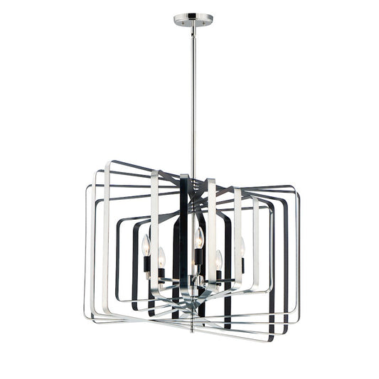 5-Light Chandelier, Polished Nickel