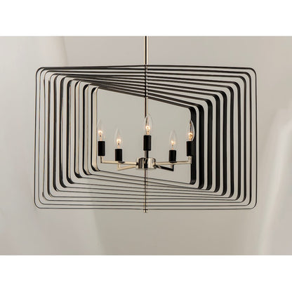 5-Light Chandelier, Polished Nickel