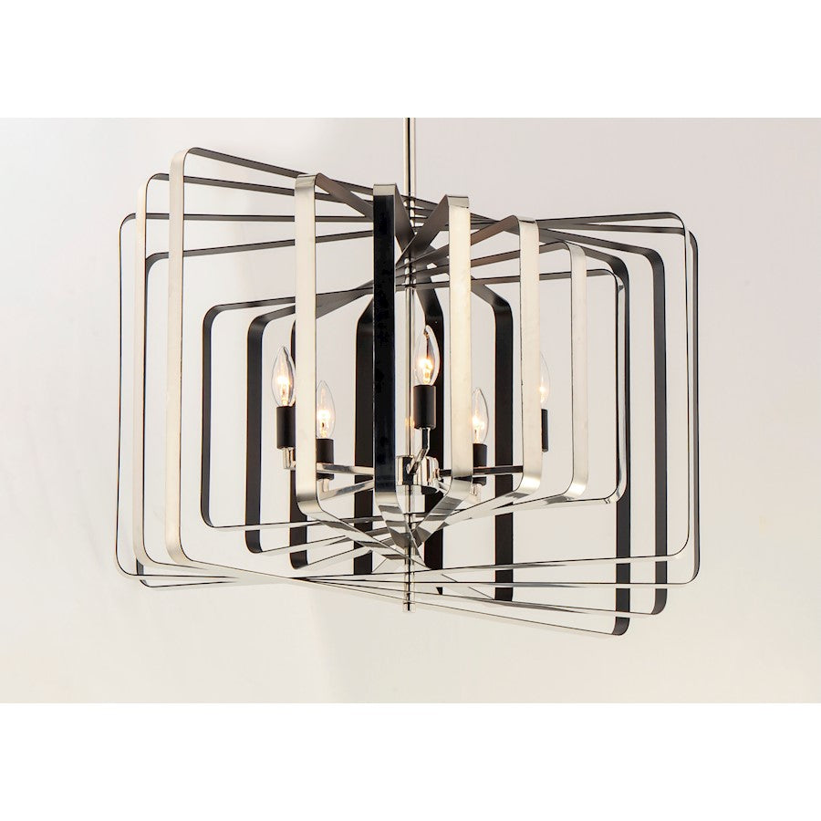 5-Light Chandelier, Polished Nickel