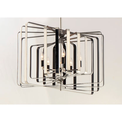 5-Light Chandelier, Polished Nickel