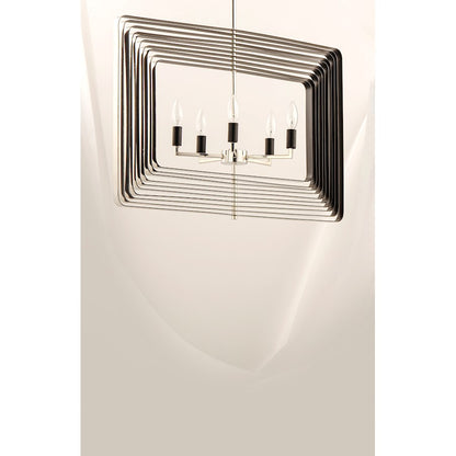 5-Light Chandelier, Polished Nickel