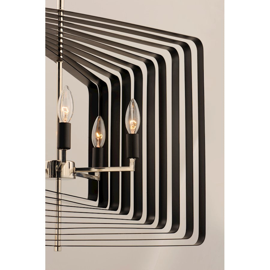 5-Light Chandelier, Polished Nickel