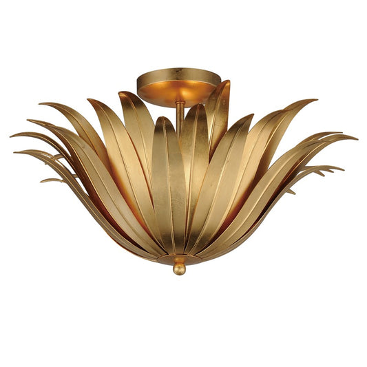 Maxim Lighting Firenze 3 Light 12.75" Semi-Flush Mount, Gold Leaf - 28710GL