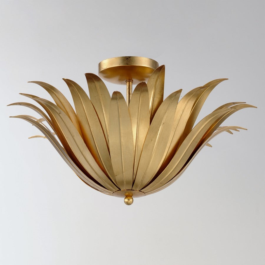 Maxim Lighting Firenze 3 Light 12.75" Semi-Flush Mount, Gold Leaf