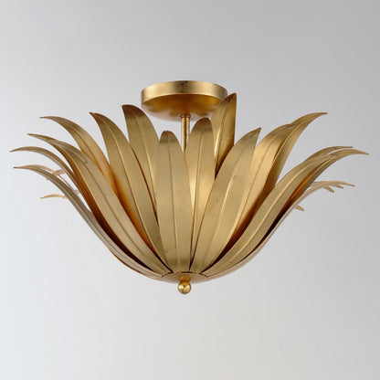 Maxim Lighting Firenze 3 Light 12.75" Semi-Flush Mount, Gold Leaf