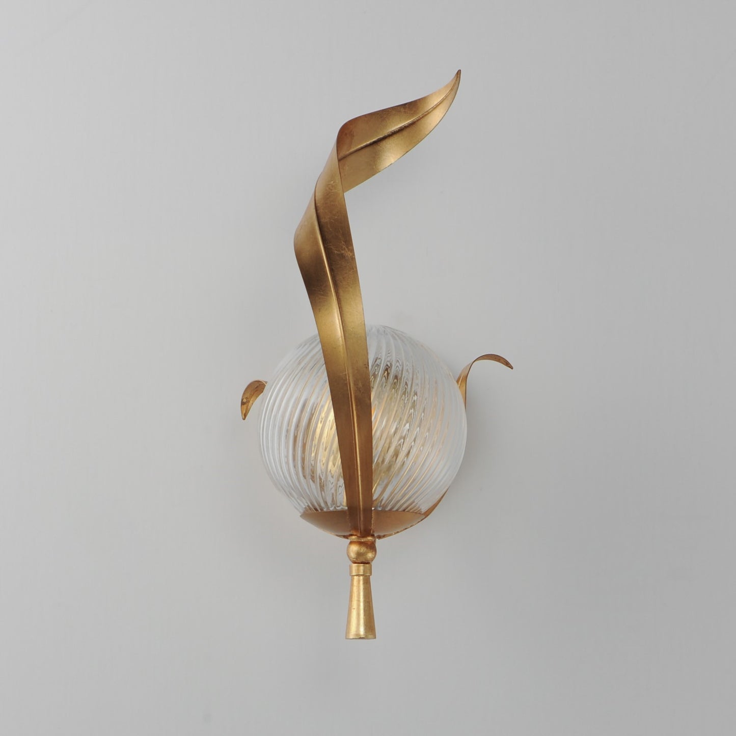 Maxim Lighting Firenze 1Lt 13.25" Wall Sconce, Gold/Clear Ribbed