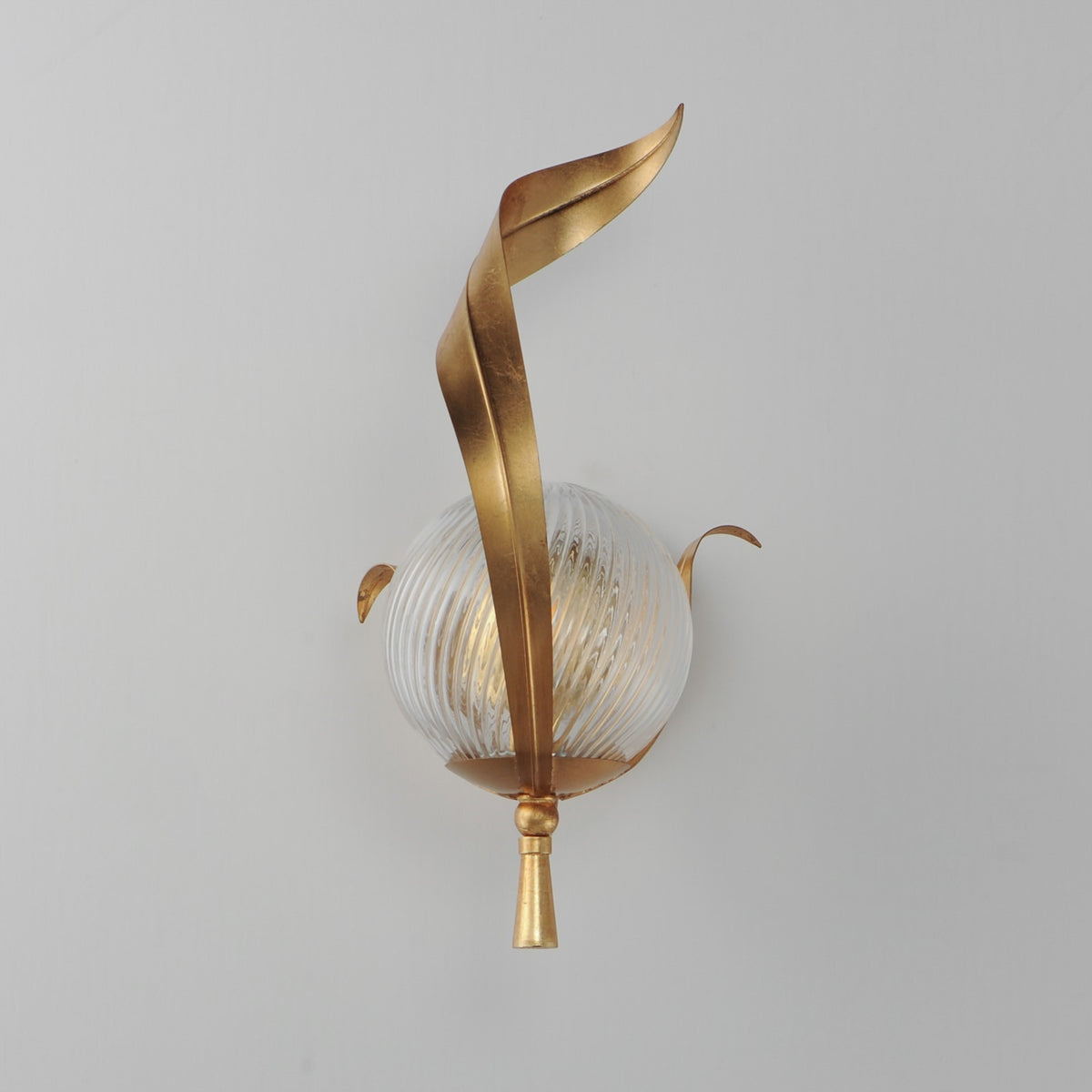 Maxim Lighting Firenze 1Lt 13.25" Wall Sconce, Gold/Clear Ribbed