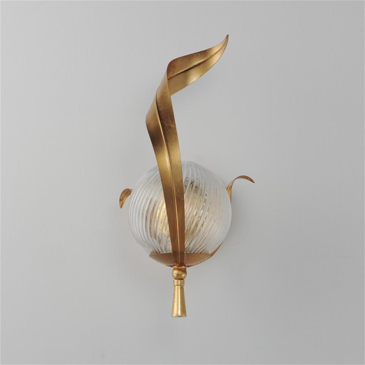 Maxim Lighting Firenze 1Lt 13.25" Wall Sconce, Gold/Clear Ribbed